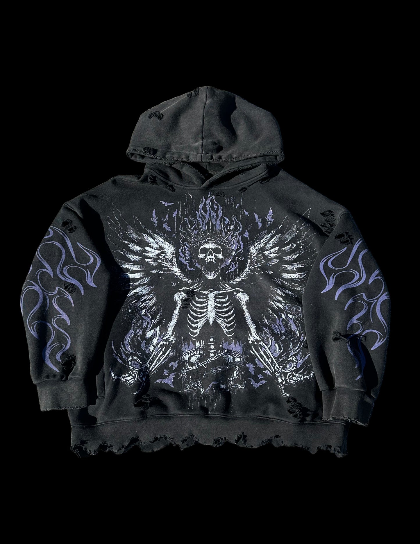 Hell And Back acid wash oversized hoodie