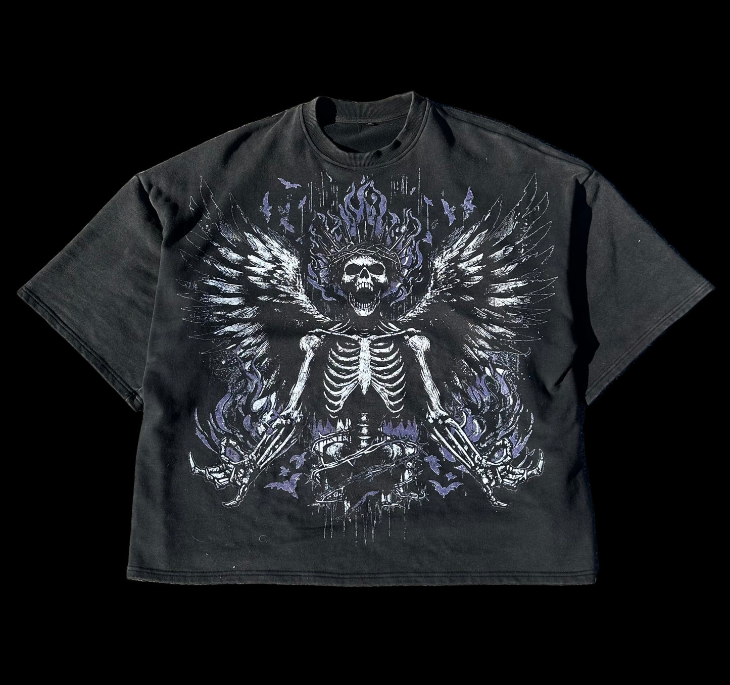 Hell And Back acid wash oversized tee