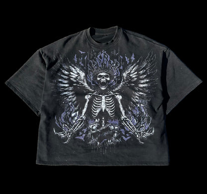 Hell And Back acid wash oversized tee