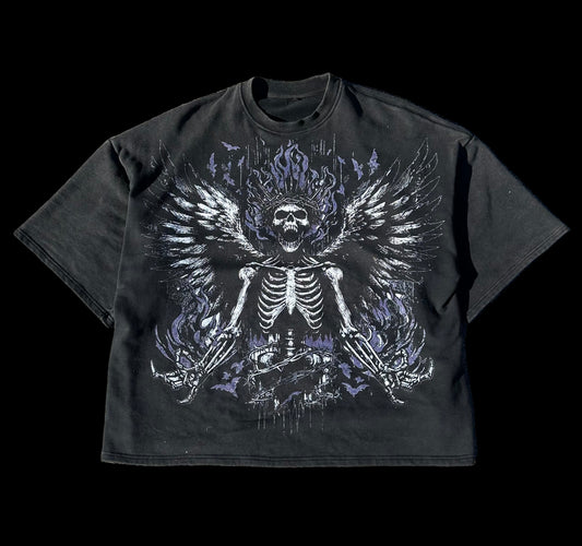 Hell And Back acid wash oversized tee