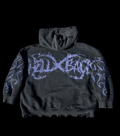 Hell And Back acid wash oversized hoodie